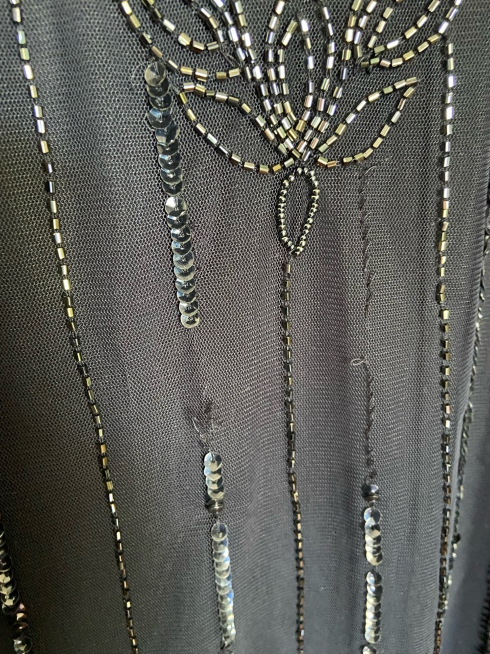 Adrianna Papell Women's Beaded Short-Sleeve Sheer-Overlay Gown 10 Petite FLAW - Picture 5 of 16